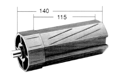 Walzenkapsel mit Gurtscheibenaufnahme 140 mm